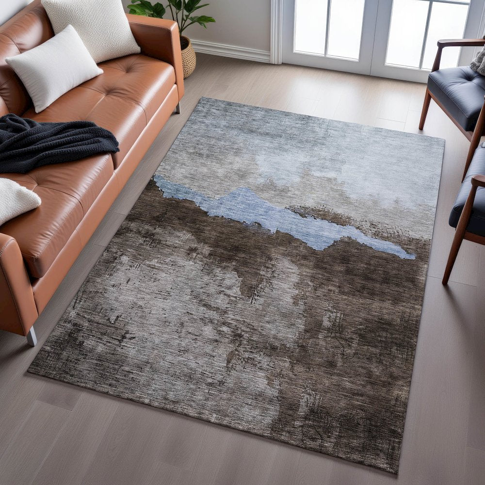 Premium Machine Washable Mayfield AMF1069 Chocolate 9' x 12' Rug