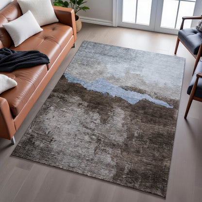 Premium Machine Washable Mayfield AMF1069 Chocolate 9' x 12' Rug