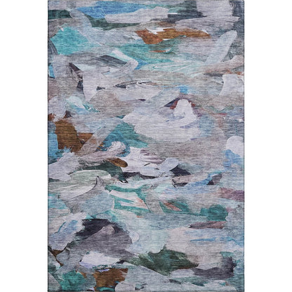 Premium Machine Washable Mayfield AMF1075 Blue 9' x 12' Rug