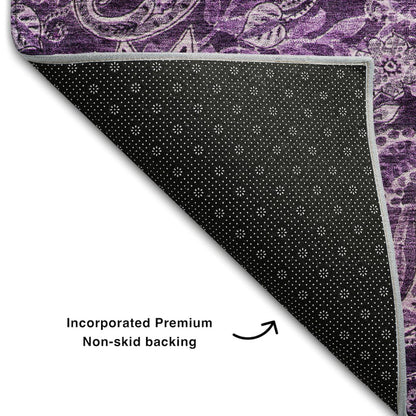 Premium Machine Washable Mayfield AMF1078 Purple 5' x 7'6" Rug