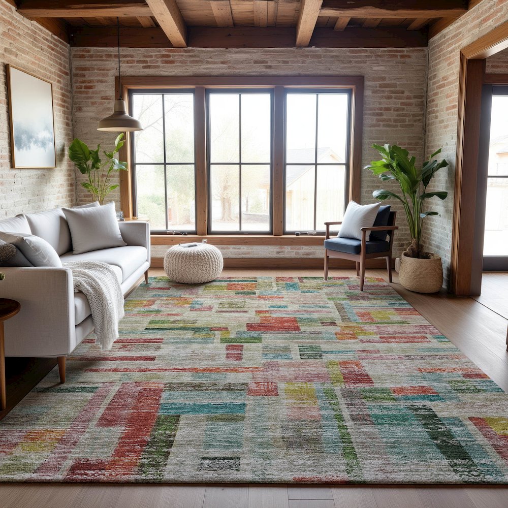 Premium Machine Washable Mayfield AMF1090 Paprika 9' x 12' Rug
