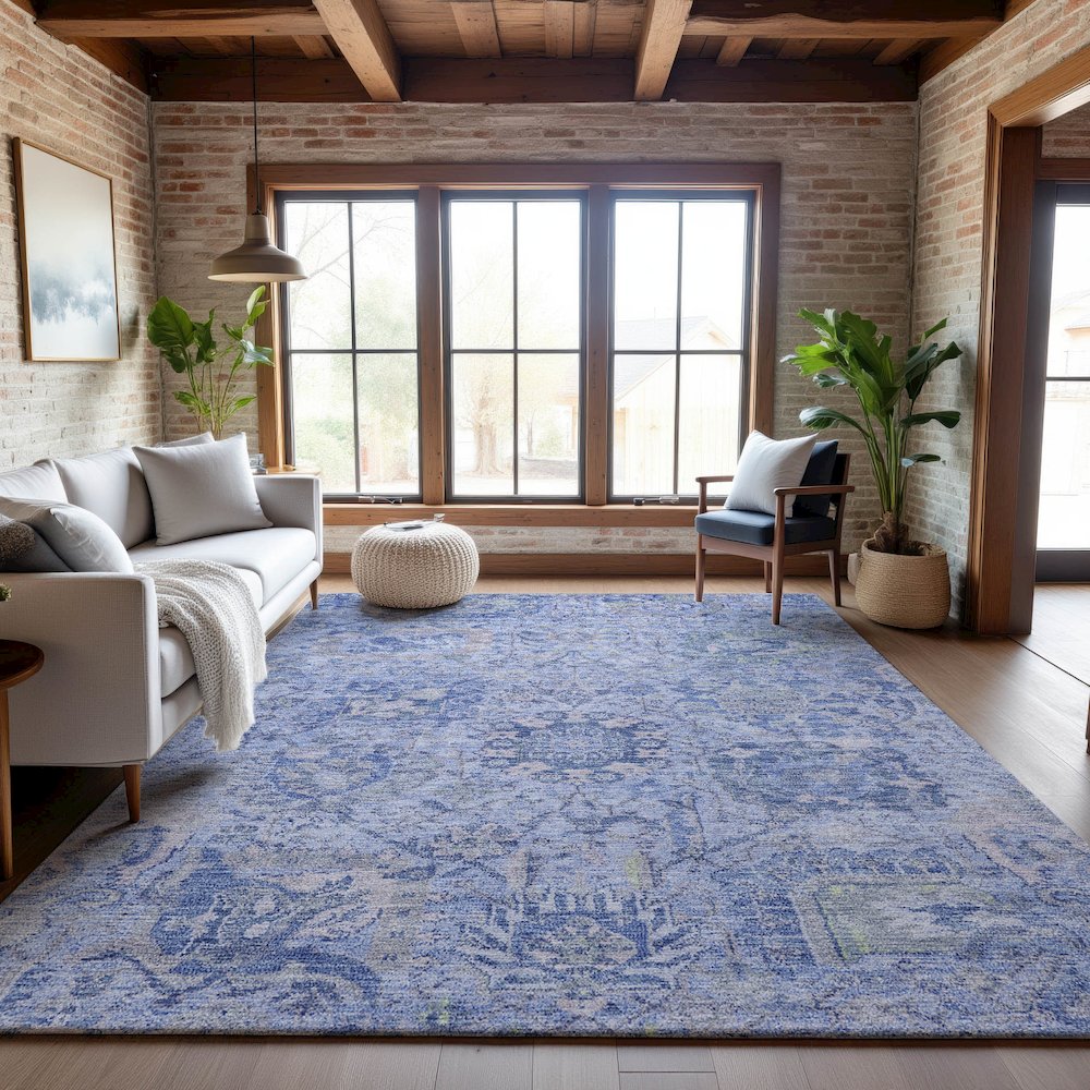 Premium Machine Washable Mayfield AMF1102 Sky 9' x 12' Rug