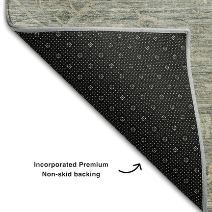 Premium Machine Washable Mayfield AMF1111 Sage 5' x 7'6" Rug