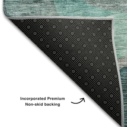 Premium Machine Washable Mayfield AMF1115 Green 5' x 7'6" Rug