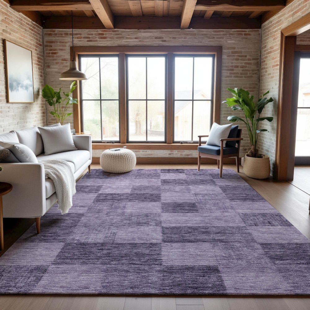 Premium Machine Washable Mayfield AMF1139 Purple 9' x 12' Rug