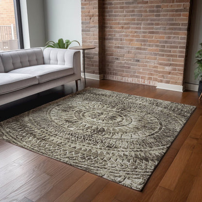 Premium Machine Washable Mayfield  Brown 9' x 12' Rug