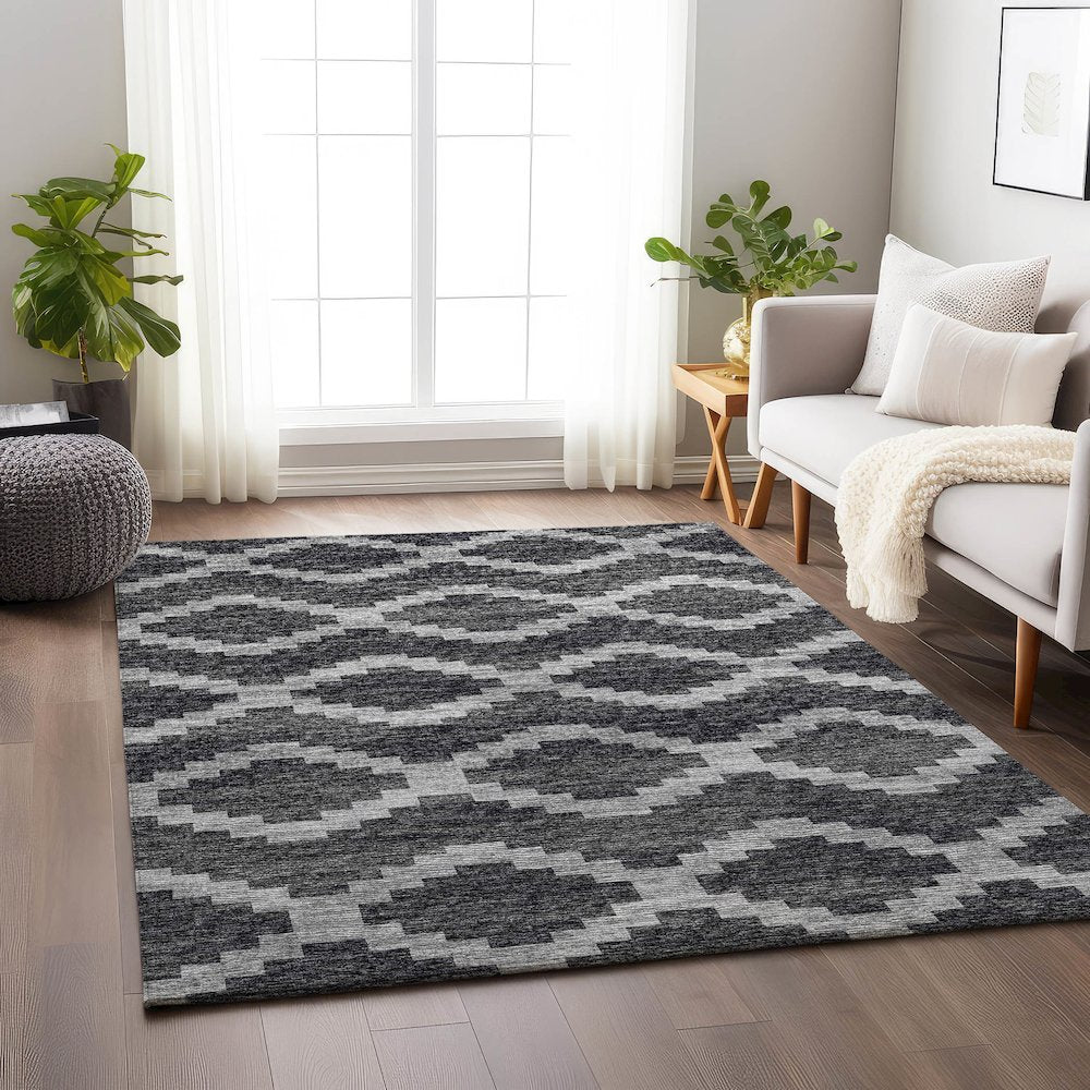 Premium Machine Washable Mayfield  Gray 9' x 12' Rug