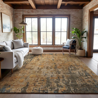 Premium Machine Washable Mayfield AMF1203 Copper 9' x 12' Rug