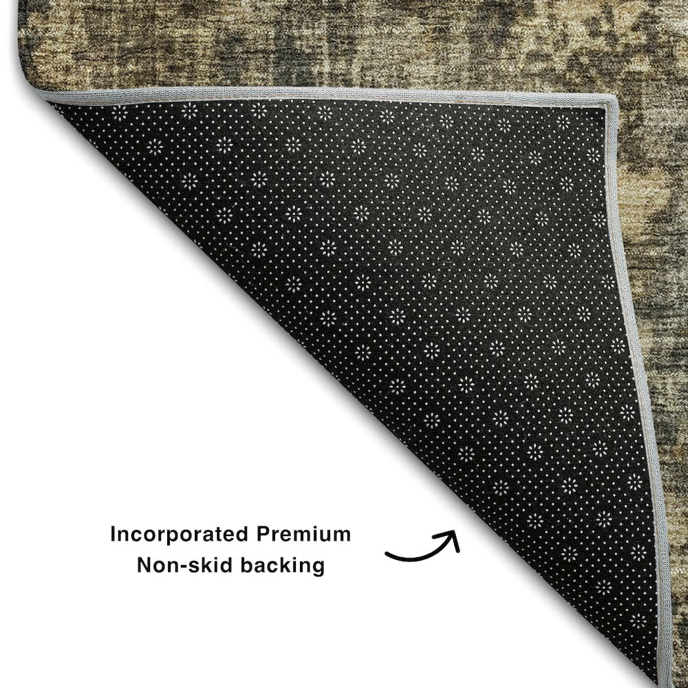 Premium Machine Washable Mayfield AMF1204 Gray 5' x 7'6" Rug