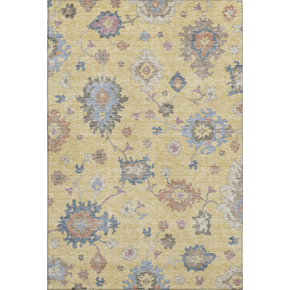 Premium Machine Washable Mayfield AMF1218 Gold 9' x 12' Rug