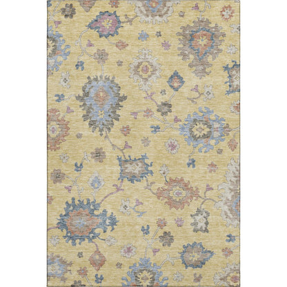 Premium Machine Washable Mayfield AMF1218 Gold 9' x 12' Rug