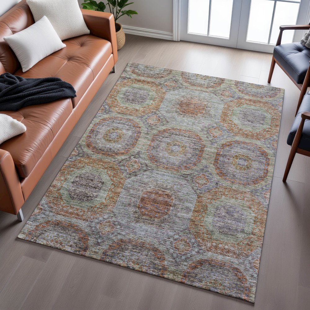 Premium Machine Washable Mayfield AMF1221 Paprika 9' x 12' Rug
