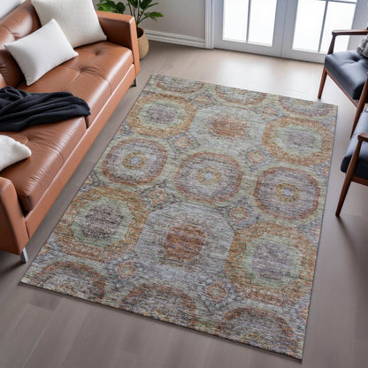 Premium Machine Washable Mayfield AMF1221 Paprika 9' x 12' Rug