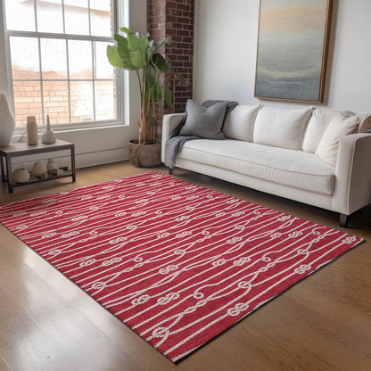 Premium Machine Washable Mayfield  Red 9' x 12' Rug