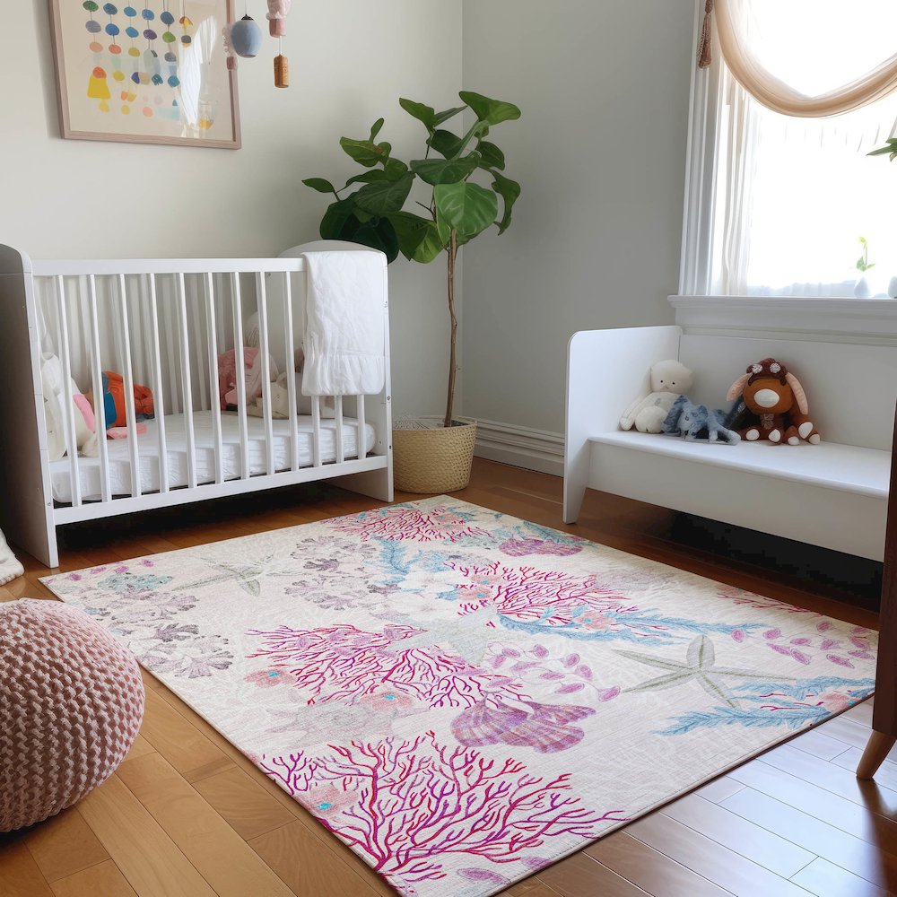 Premium Machine Washable Mayfield  Raspberry 9' x 12' Rug