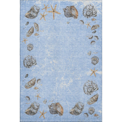 Premium Machine Washable Mayfield  Blue 9' x 12' Rug