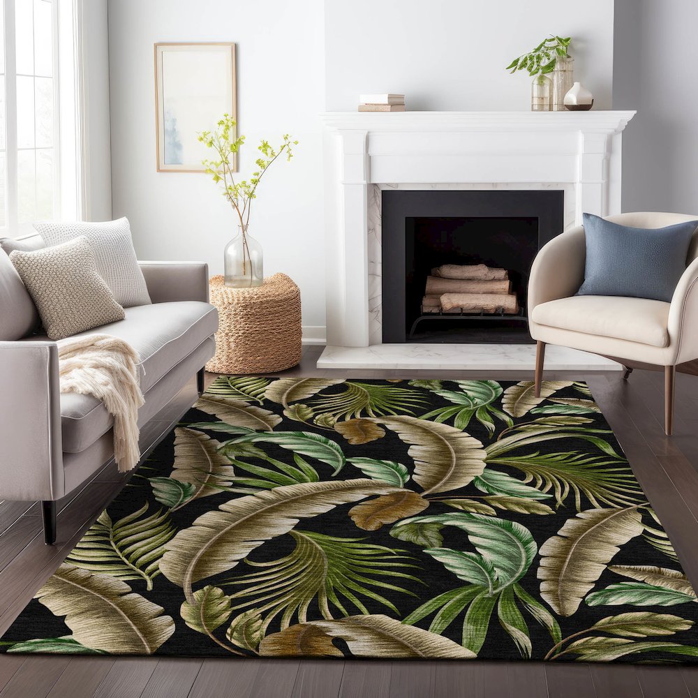 Premium Machine Washable Mayfield  Midnight 9' x 12' Rug