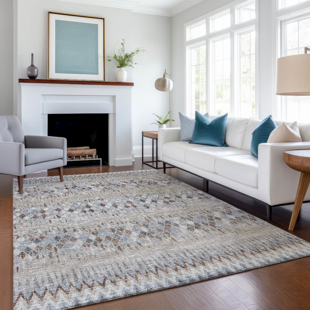 Premium Machine Washable Mayfield  Blue 9' x 12' Rug