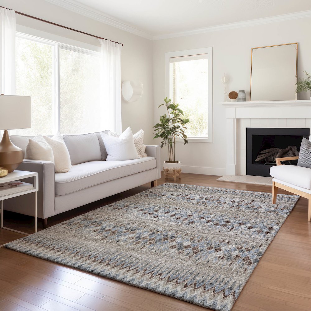 Premium Machine Washable Mayfield  Blue 9' x 12' Rug