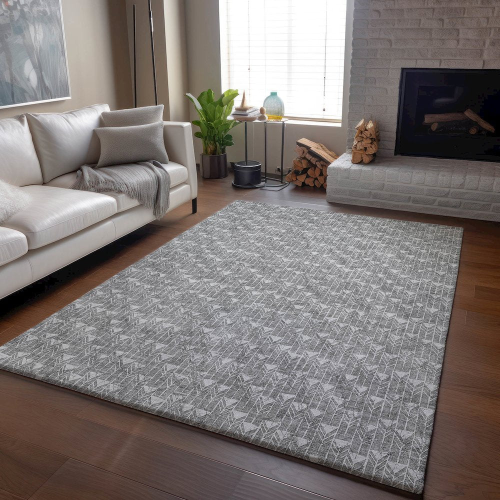 Premium Machine Washable Mayfield  Gray 9' x 12' Rug