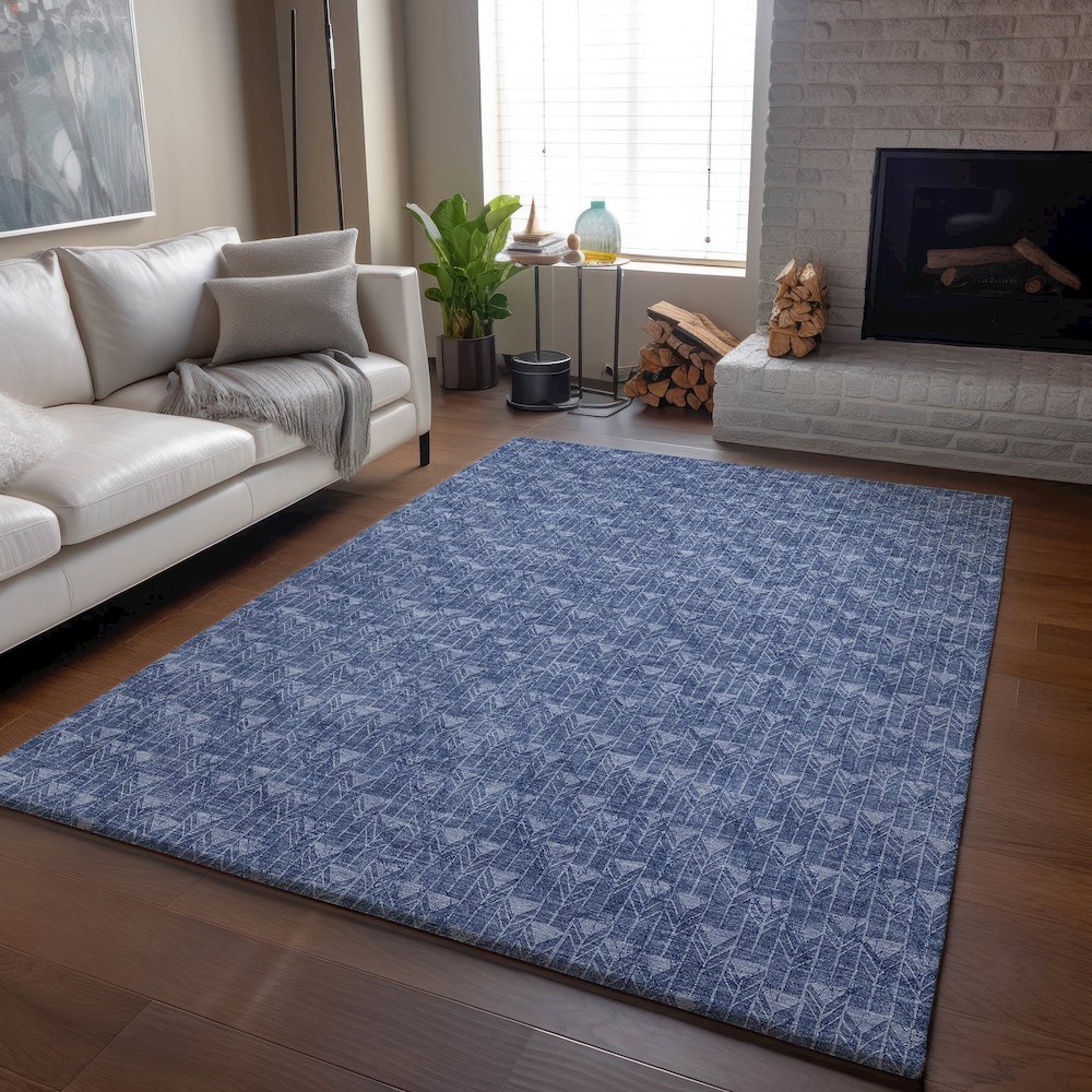 Premium Machine Washable Mayfield  Navy 9' x 12' Rug