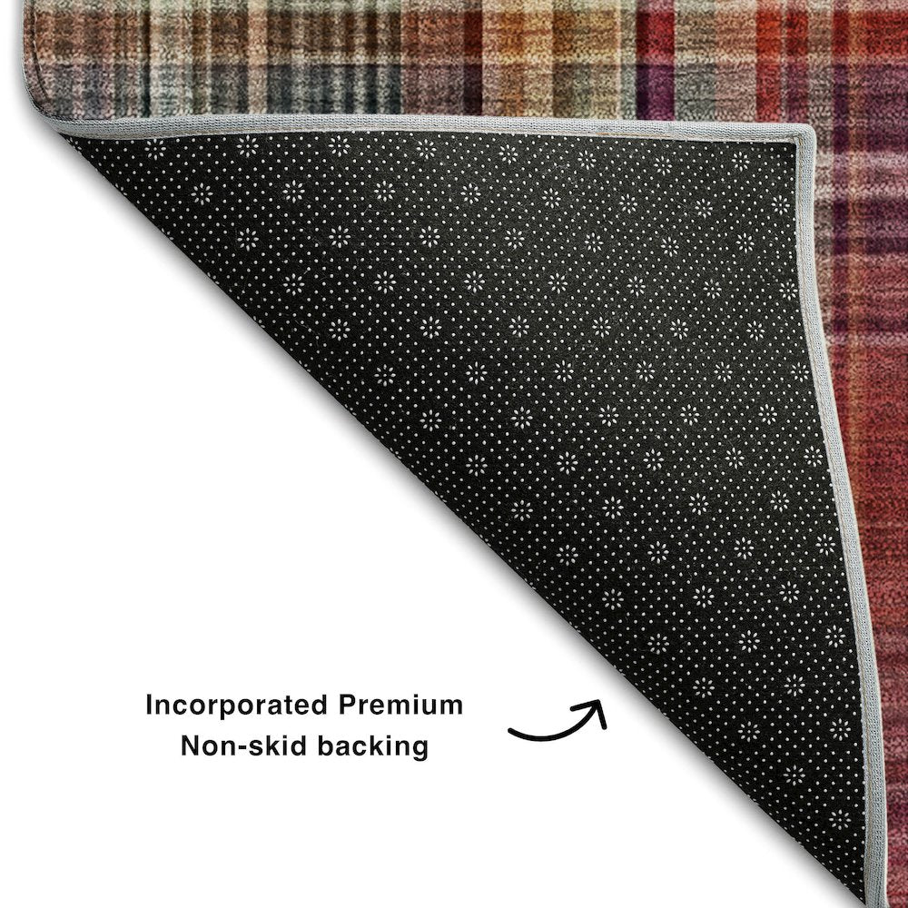 Premium Machine Washable Mayfield  Red 5' x 7'6" Rug