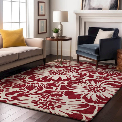 Premium Machine Washable Mayfield  Burgundy 9' x 12' Rug