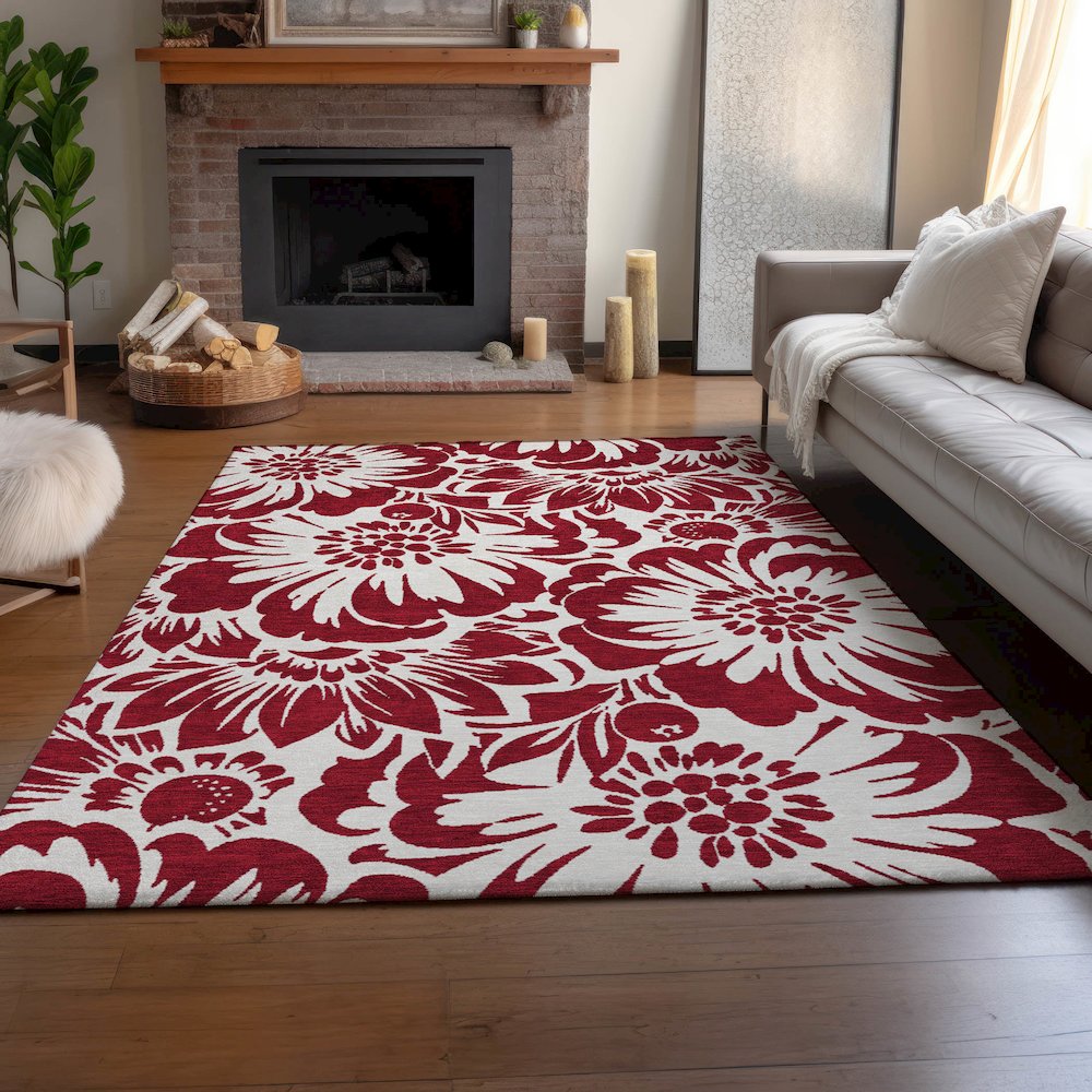 Premium Machine Washable Mayfield  Burgundy 9' x 12' Rug