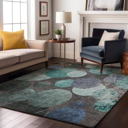 Premium Machine Washable Mayfield  Teal 9' x 12' Rug