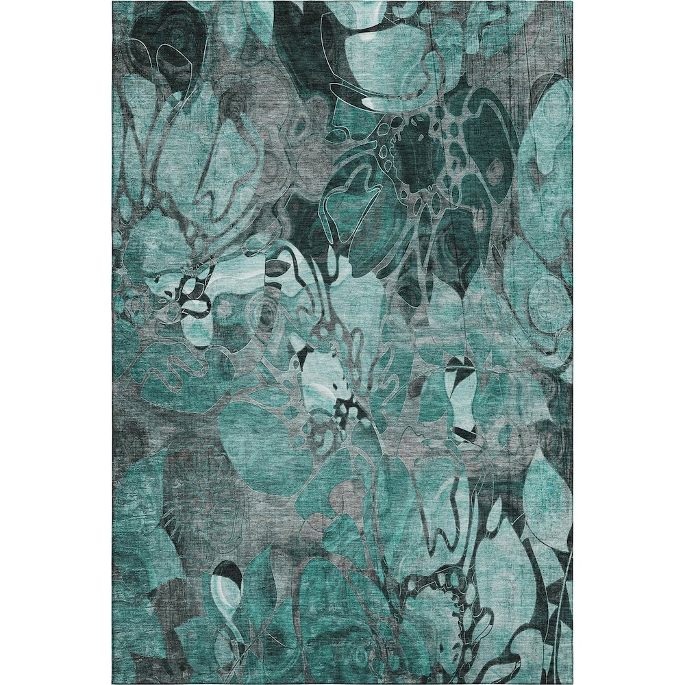 Premium Machine Washable Mayfield  Teal 9' x 12' Rug