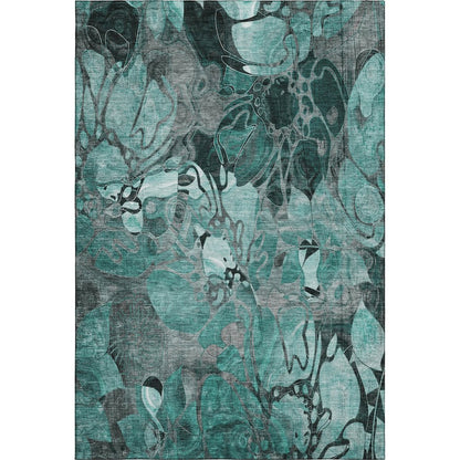 Premium Machine Washable Mayfield  Teal 9' x 12' Rug