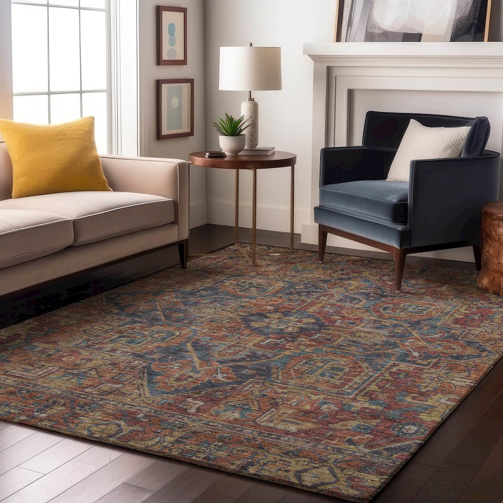 Premium Machine Washable Mayfield  Red 9' x 12' Rug
