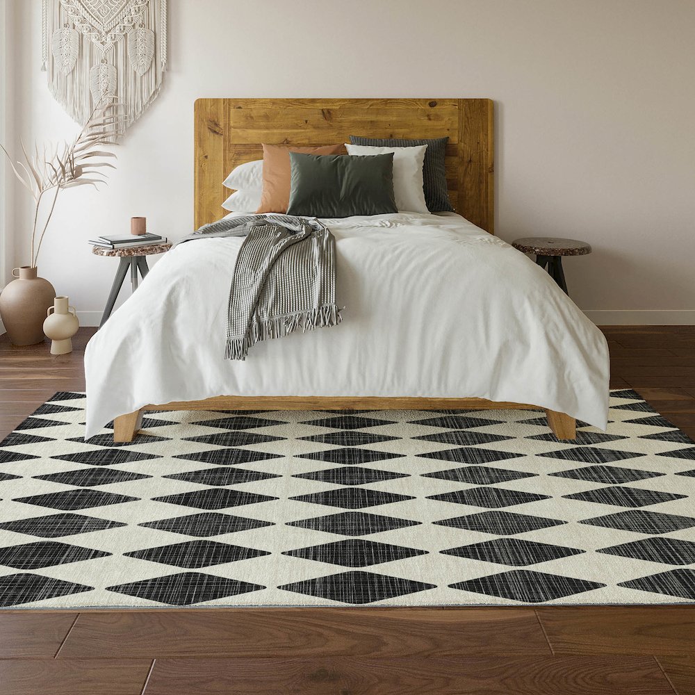 Premium Machine Washable Mayfield  Black 9' x 12' Rug