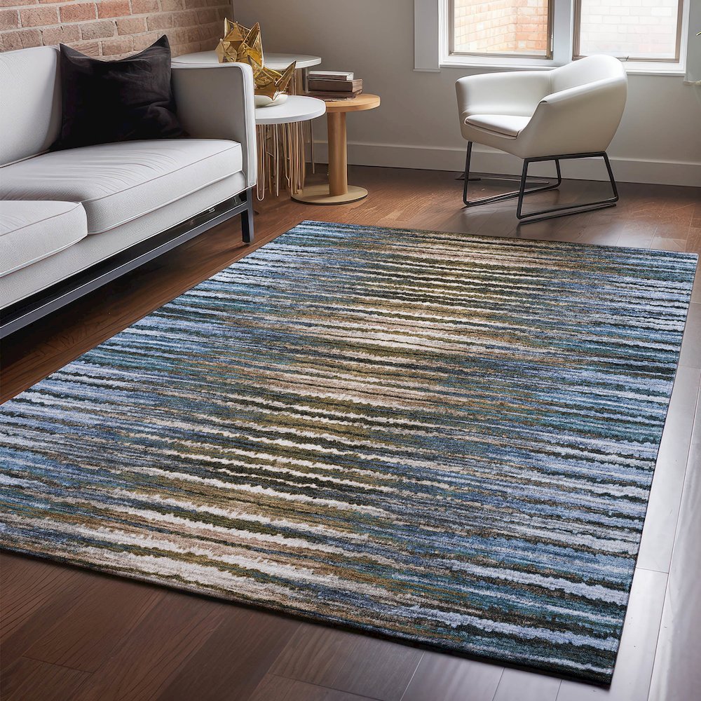 Premium Machine Washable Mayfield  Blue 9' x 12' Rug