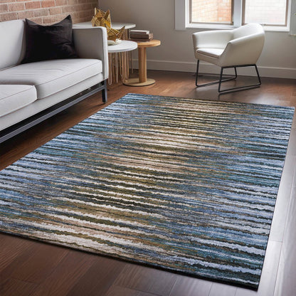 Premium Machine Washable Mayfield  Blue 9' x 12' Rug