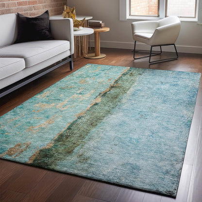 Premium Machine Washable Mayfield  Blue 9' x 12' Rug