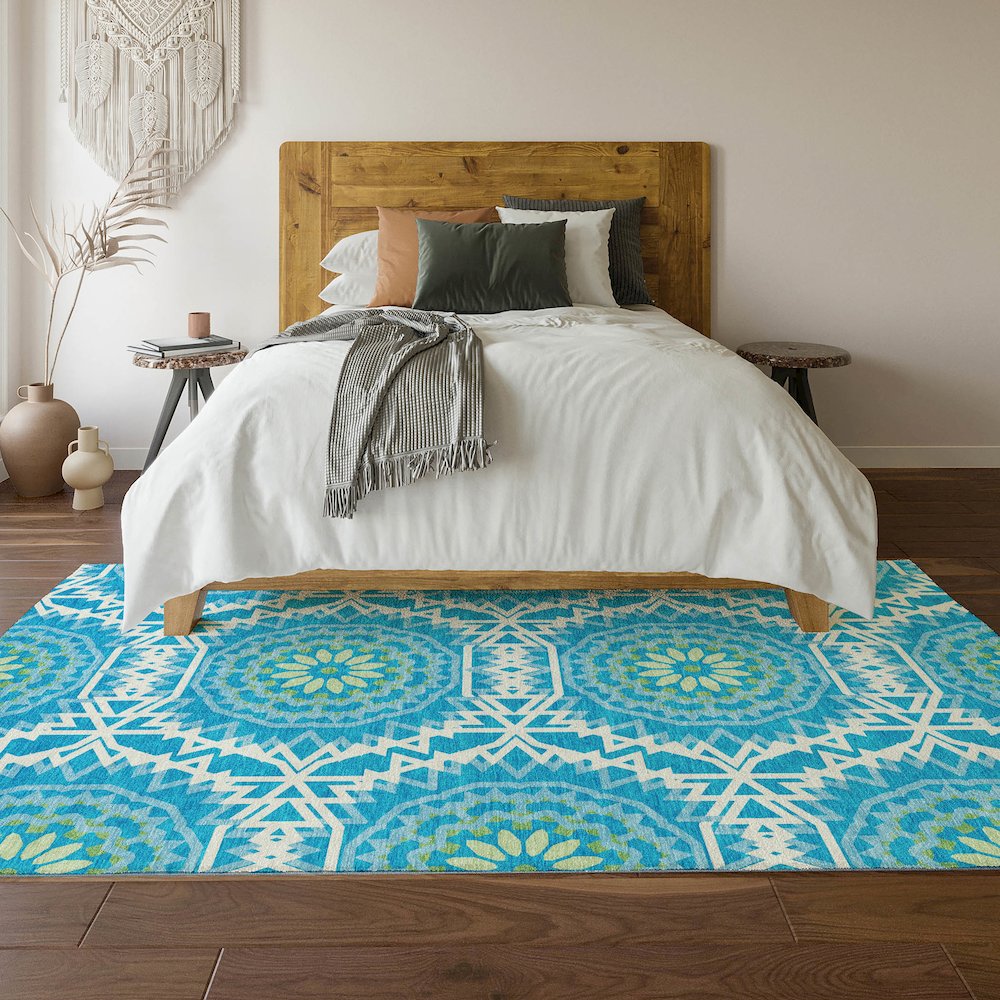 Premium Machine Washable Mayfield  Blue 9' x 12' Rug