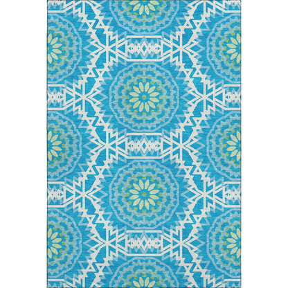 Premium Machine Washable Mayfield  Blue 9' x 12' Rug