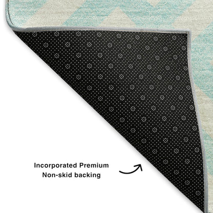Premium Machine Washable Mayfield  Aqua 5' x 7'6" Rug