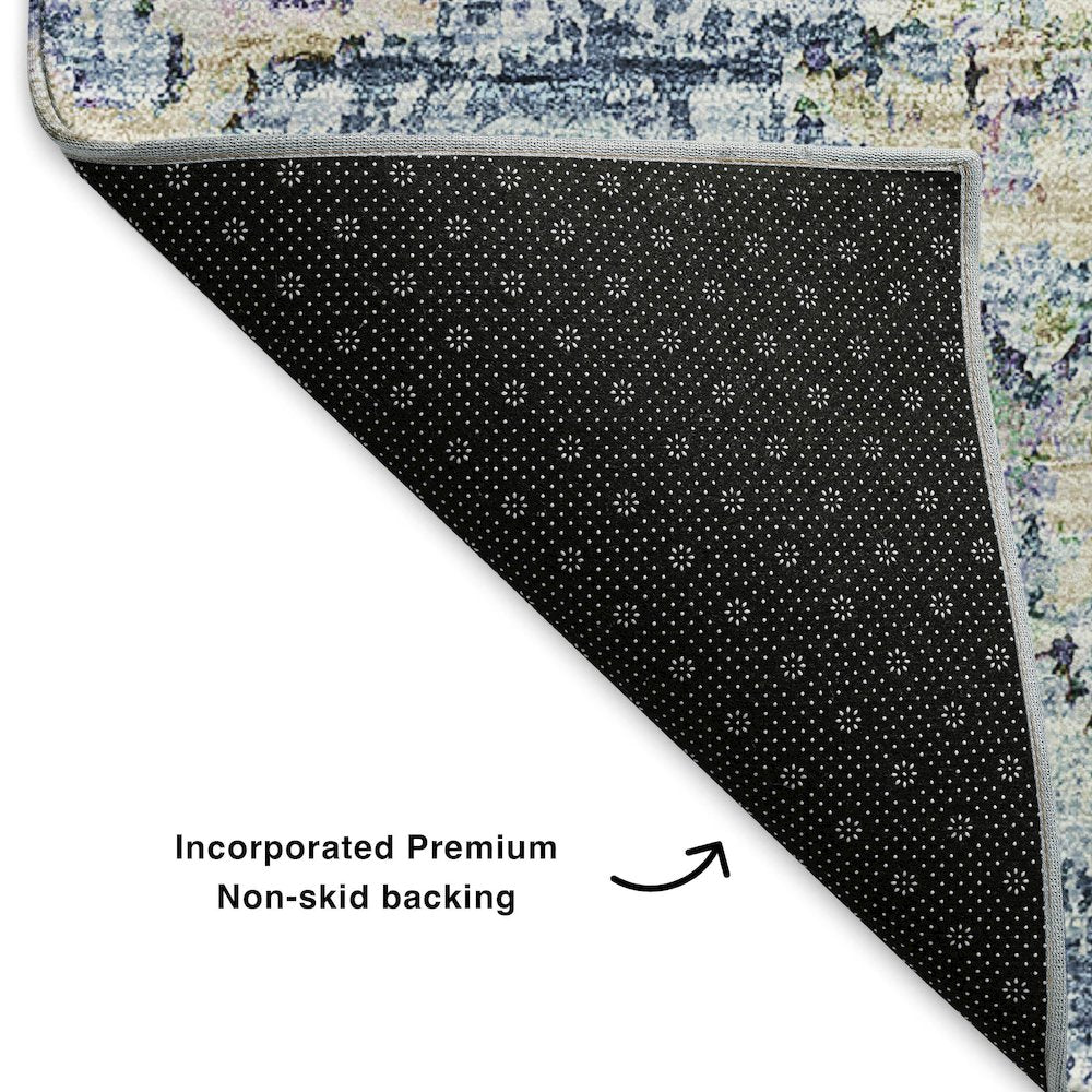 Premium Machine Washable Mayfield  Blue 5' x 7'6" Rug