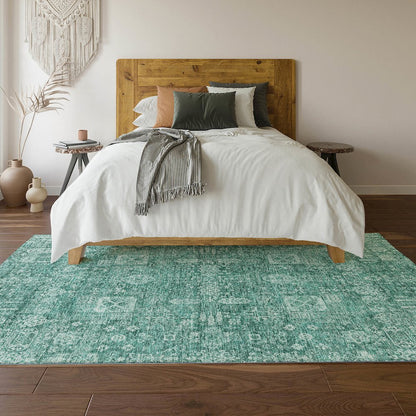 Premium Machine Washable Mayfield  Teal 9' x 12' Rug