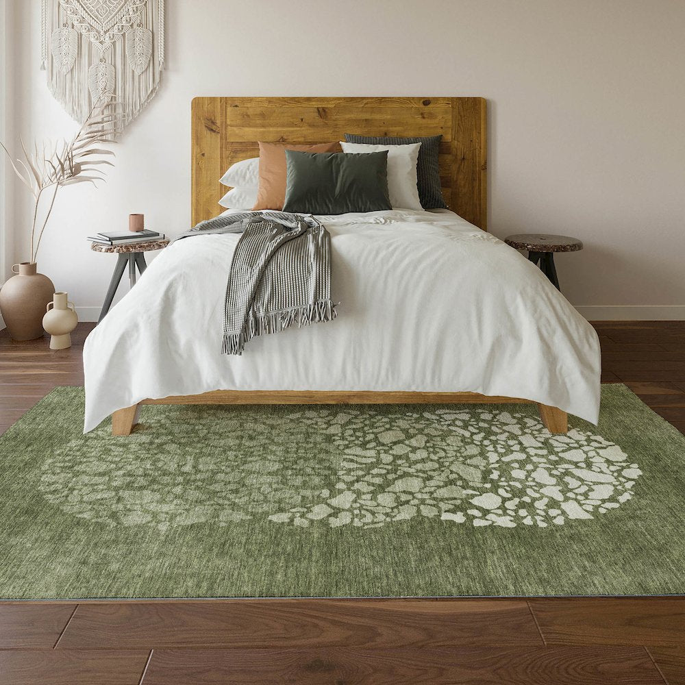 Premium Machine Washable Mayfield  Olive 9' x 12' Rug