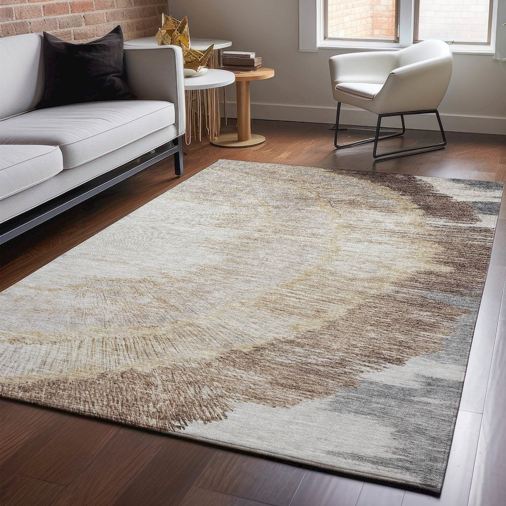 Premium Machine Washable Mayfield  Brown 9' x 12' Rug