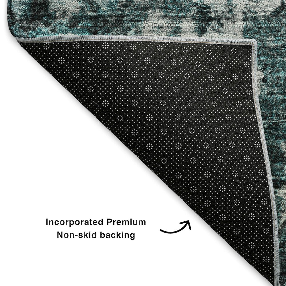 Premium Machine Washable Mayfield  Teal 5' x 7'6" Rug