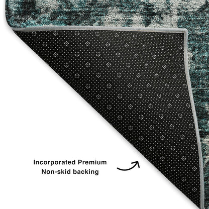 Premium Machine Washable Mayfield  Teal 5' x 7'6" Rug