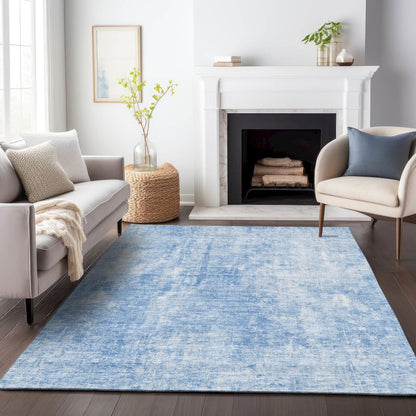 Premium Machine Washable Mayfield AMF656 Blue 9' x 12' Rug