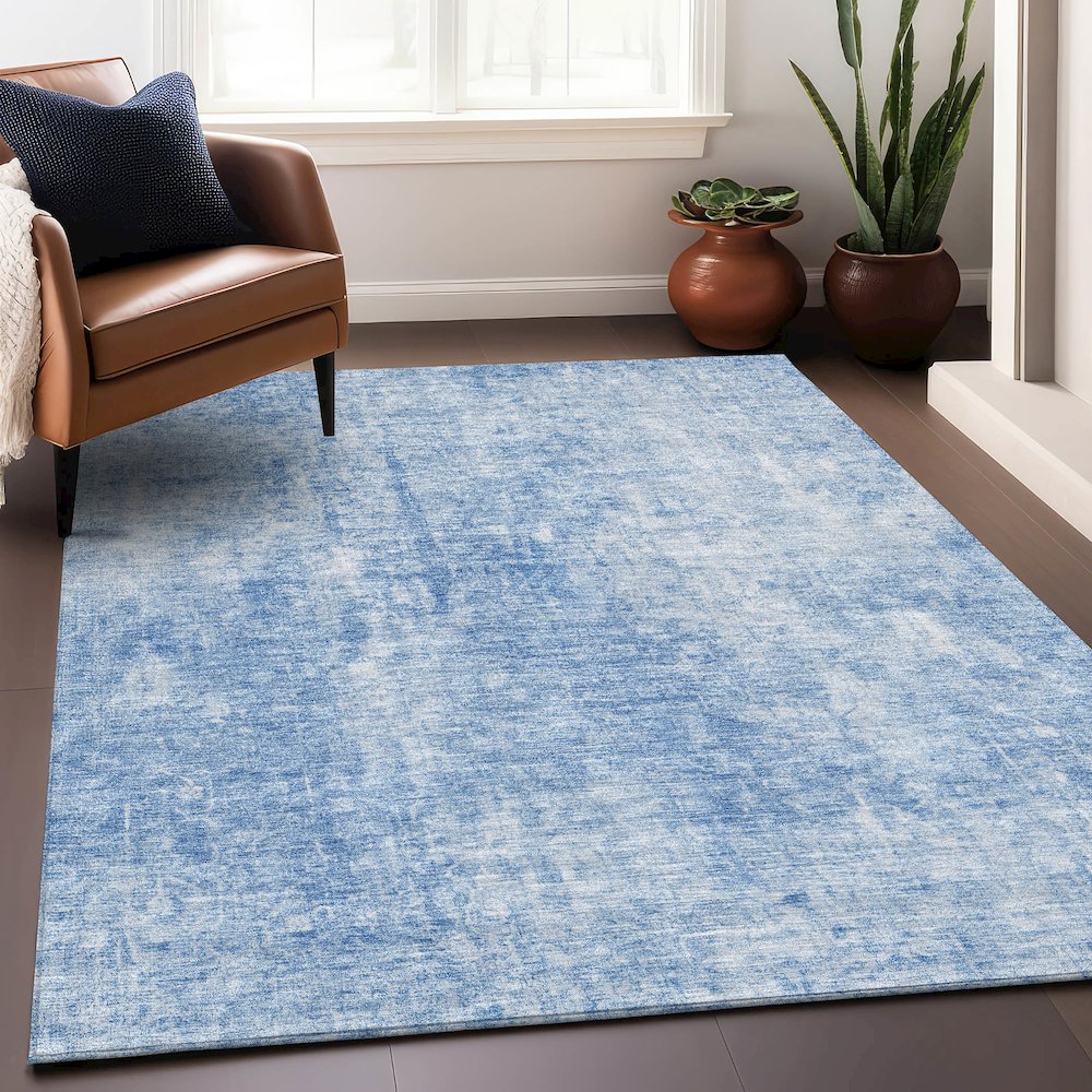 Premium Machine Washable Mayfield AMF656 Blue 9' x 12' Rug