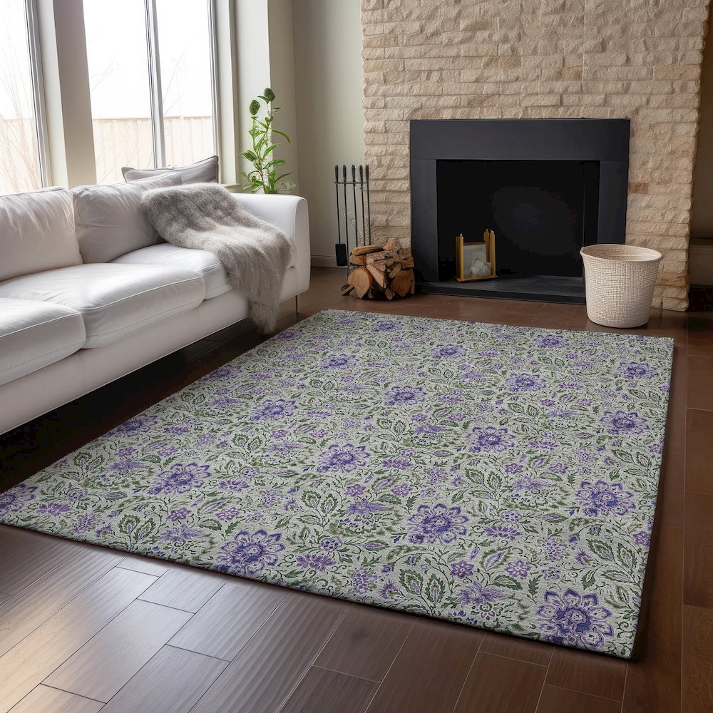Premium Machine Washable Mayfield AMF660 Olive 9' x 12' Rug
