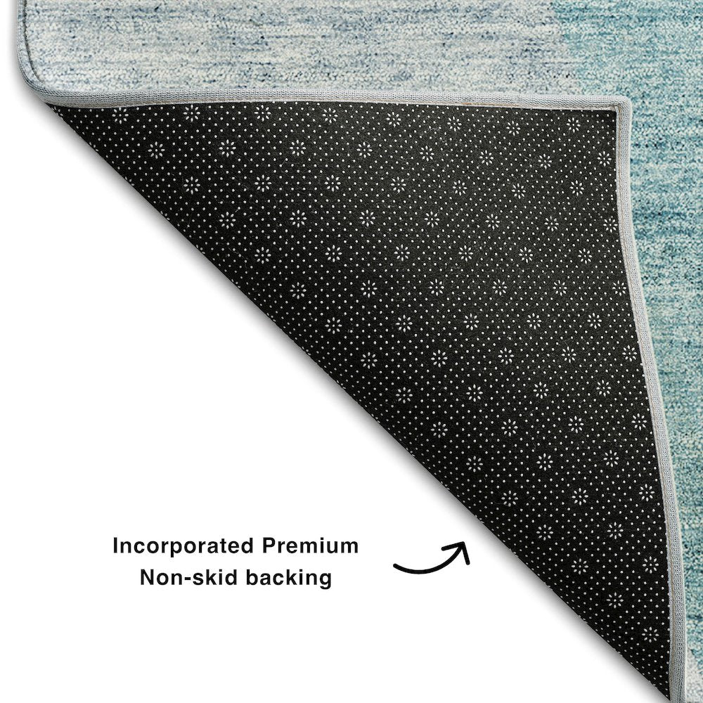 Premium Machine Washable Mayfield AMF665 Teal 5' x 7'6" Rug