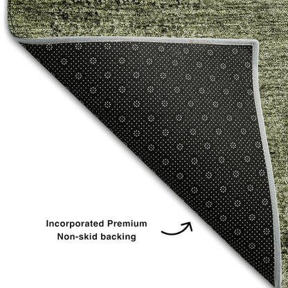 Premium Machine Washable Mayfield AMF667 Olive 5' x 7'6" Rug